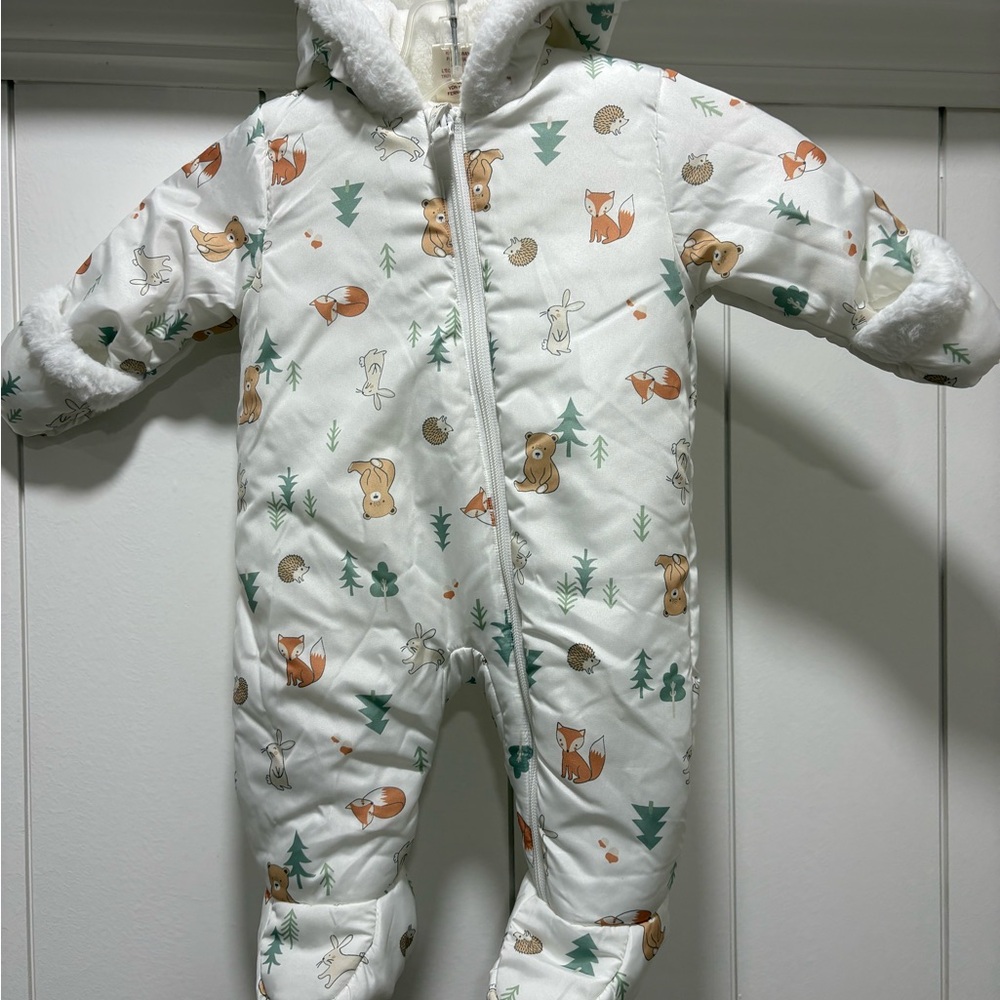 Adorable White Animal Print Kids Footie